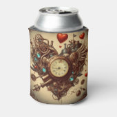 Steampunk hart/Valentijnsdag Blikjeskoeler (Blikje Achterkant)
