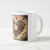 Steampunk hart/Valentijnsdag Grote Koffiekop (Voorkant rechts)