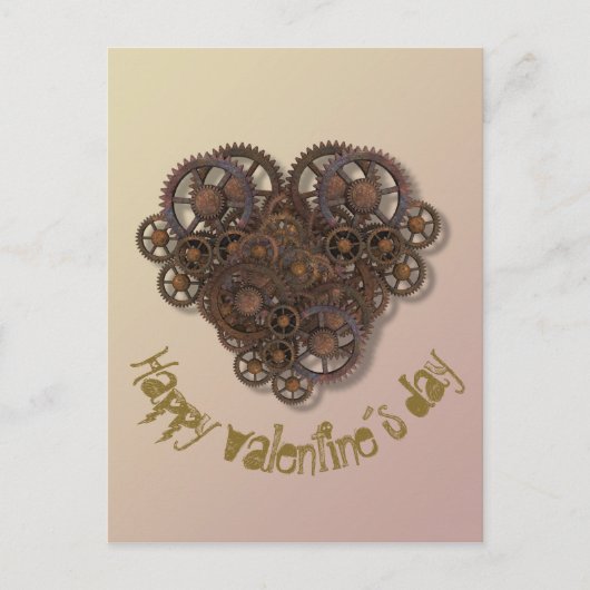 Steampunk hart Valentijnsdag kaart (Voorkant)