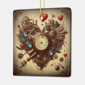 Steampunk hart/Valentijnsdag Keramisch Ornament (Links)