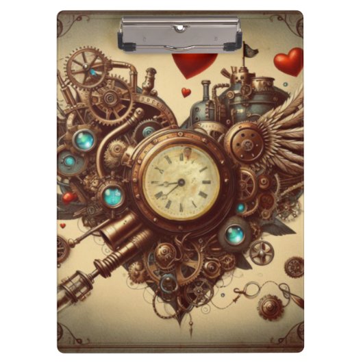 Steampunk hart/Valentijnsdag Klembord (Voorkant)