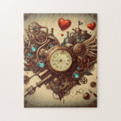 Steampunk hart/Valentijnsdag Legpuzzel (Verticaal)