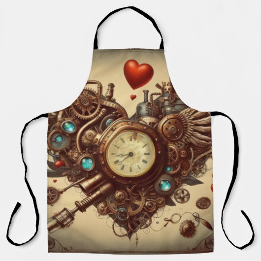 Steampunk hart/Valentijnsdag Schort (Voorkant)