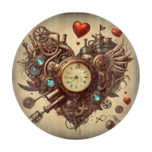 Steampunk hart/Valentijnsdag Snijplank (Voorkant)