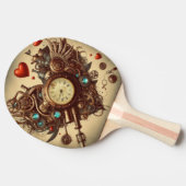 Steampunk hart/Valentijnsdag Tafeltennisbatje (Zijkant)