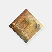 Steampunk-hart, venster en klok servet (Hoek)
