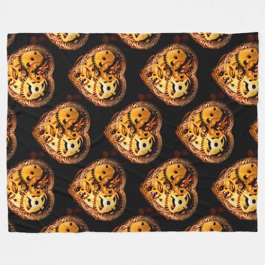 steampunk hartdeken fleece deken (Voorkant (Horizontaal))