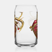 Steampunk Heart Anatomical Rubies and Gears Blikvorm Glas (Rechts)