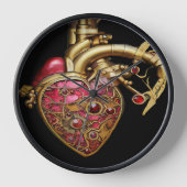 Steampunk Heart Anatomische robijnen en tandwielen (Voorkant)