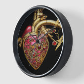 Steampunk Heart Anatomische robijnen en tandwielen (Hoek)