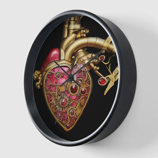 Steampunk Heart Anatomische robijnen en tandwielen (Hoek)