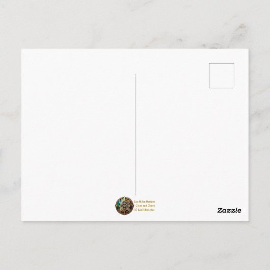 Steampunk Heart Anatomische robijnen en tandwielen Briefkaart (Achterkant)