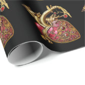 Steampunk Heart Anatomische robijnen en tandwielen Cadeaupapier (Rol Hoek)
