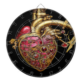 Steampunk Heart Anatomische robijnen en tandwielen Dartbord