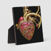 Steampunk Heart Anatomische robijnen en tandwielen Fotoplaat (Voorkant)