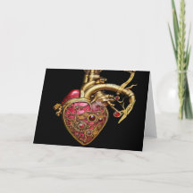 Steampunk Heart Anatomische robijnen en tandwielen
