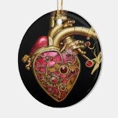 Steampunk Heart Anatomische robijnen en tandwielen Keramisch Ornament (Links)