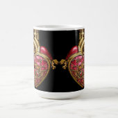 Steampunk Heart Anatomische robijnen en tandwielen Koffiemok (Center)