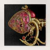 Steampunk Heart Anatomische robijnen en tandwielen Legpuzzel (Horizontaal)