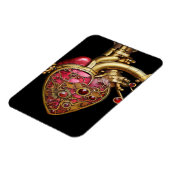 Steampunk Heart Anatomische robijnen en tandwielen Magneet (Linkerzijde)