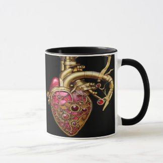 Steampunk Heart Anatomische robijnen en tandwielen Mok