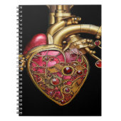 Steampunk Heart Anatomische robijnen en tandwielen Notitieboek (Voorkant)