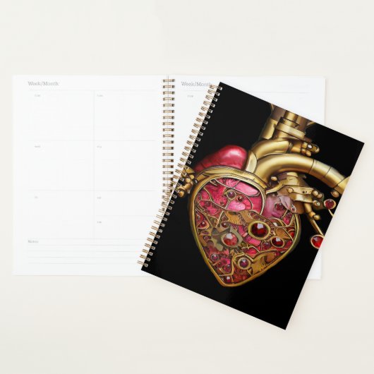 Steampunk Heart Anatomische robijnen en tandwielen Planner (Display)