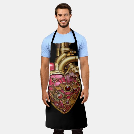 Steampunk Heart Anatomische robijnen en tandwielen Schort (Gedragen)