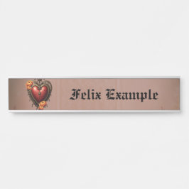 Steampunk Heart beroemd gemaakt door Flowers. Deurbordje