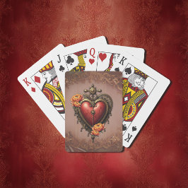 Steampunk Heart beroemd gemaakt door Flowers. Pokerkaarten
