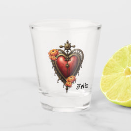 Steampunk Heart beroemd gemaakt door Flowers. Shot Glas