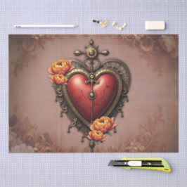 Steampunk Heart beroemd gemaakt door Flowers. Tissuepapier