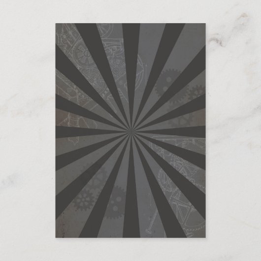 Steampunk Heart Cogs Accommodatie Trouwkaarten Informatiekaartje (Achterkant)