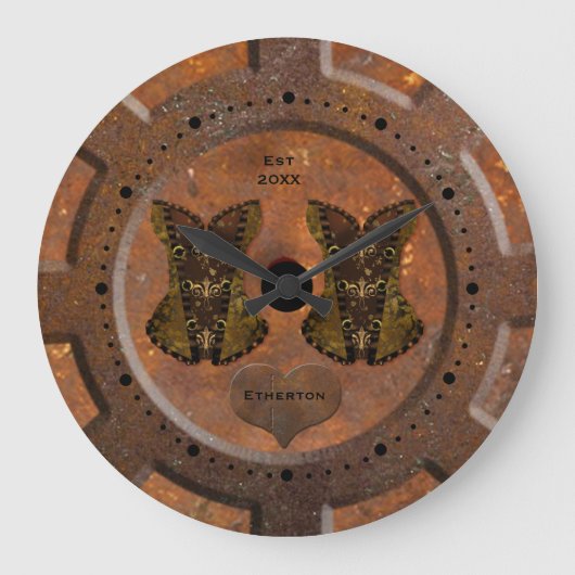 Steampunk Heart en Corsets Grote Klok (Voorkant)