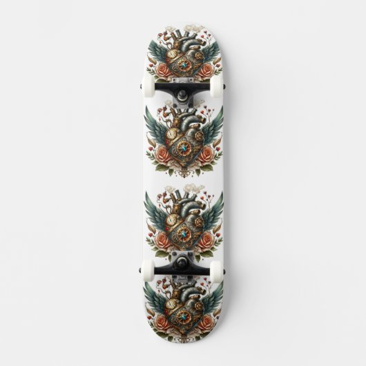 Steampunk Heart: Gears of Passion Persoonlijk Skateboard (Voorkant)