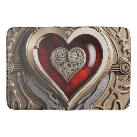 Steampunk Heart - Intrinsieke mechanische liefde Badmat (Voorkant)