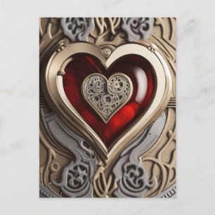 Steampunk Heart - Intrinsieke mechanische liefde Briefkaart