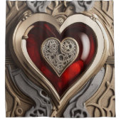 Steampunk Heart - Intrinsieke mechanische liefde Douchegordijn (Voorkant)