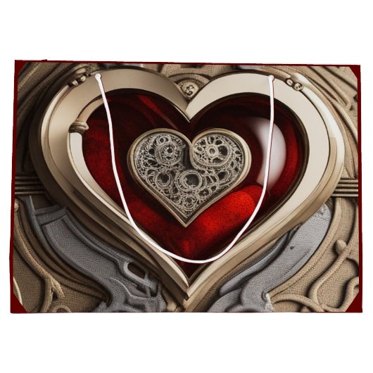 Steampunk Heart - Intrinsieke mechanische liefde Groot Cadeauzakje (Achterkant)