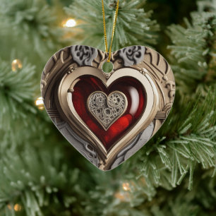 Steampunk Heart - Intrinsieke mechanische liefde Keramisch Ornament