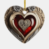 Steampunk Heart - Intrinsieke mechanische liefde Keramisch Ornament (Voorkant)