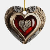 Steampunk Heart - Intrinsieke mechanische liefde Keramisch Ornament (Achterkant)