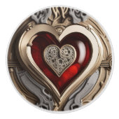 Steampunk Heart - Intrinsieke mechanische liefde Keramische Knop (Voorkant)