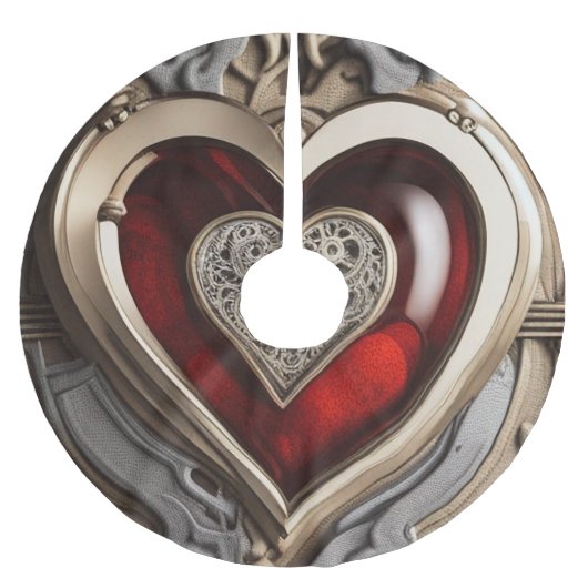 Steampunk Heart - Intrinsieke mechanische liefde Kerstboom Rok (Voorkant)
