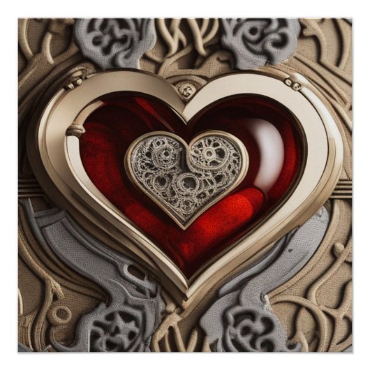 Steampunk Heart - Intrinsieke mechanische liefde Perfect Poster (Voorkant)