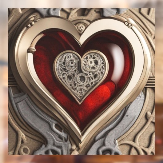 Steampunk Heart - Intrinsieke mechanische liefde Raamsticker (Vel 2)