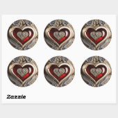 Steampunk Heart - Intrinsieke mechanische liefde Ronde Sticker (Vel)