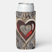 Steampunk Heart - Intrinsieke mechanische liefde Seltzer Blikjeskoeler (Seltzer Achterkant)