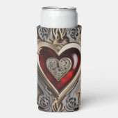Steampunk Heart - Intrinsieke mechanische liefde Seltzer Blikjeskoeler (Seltzer Voorkant)