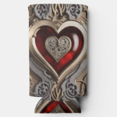 Steampunk Heart - Intrinsieke mechanische liefde Seltzer Blikjeskoeler (Achterkant)